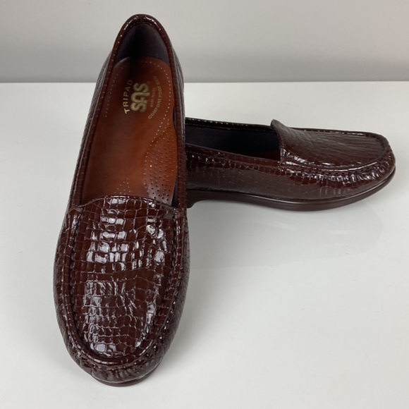 SAS Simplify Croco Print Leather Moccasin Loafers Size 9.5 - Picture 14 of 14